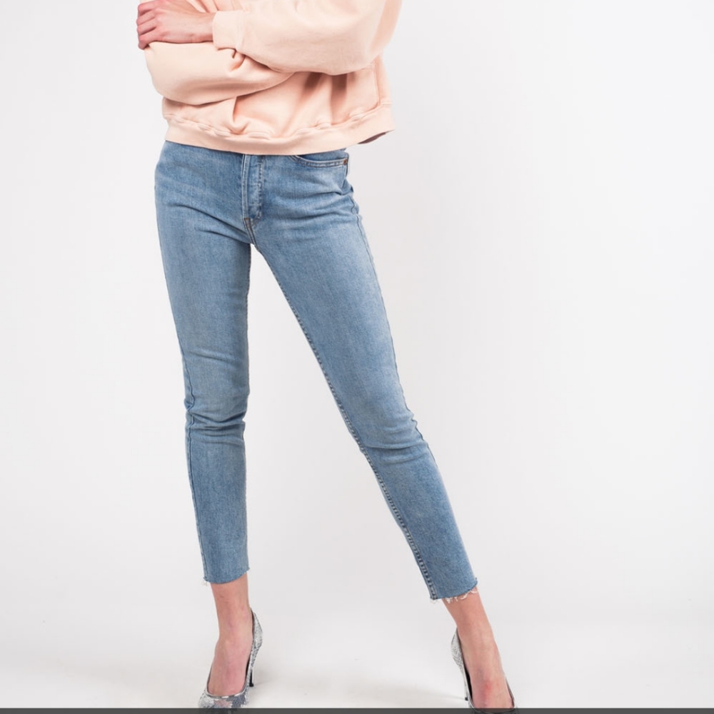 Re/Done Originals High Rise Ankle Crop Denim Jeans